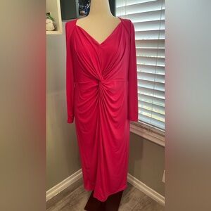 ELOQQI Hot Pink‎ Midi Dress